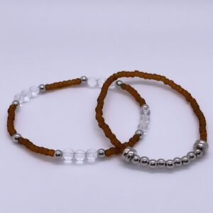 Wool + Pepper Co. Matte Brown & Silver Bracelets